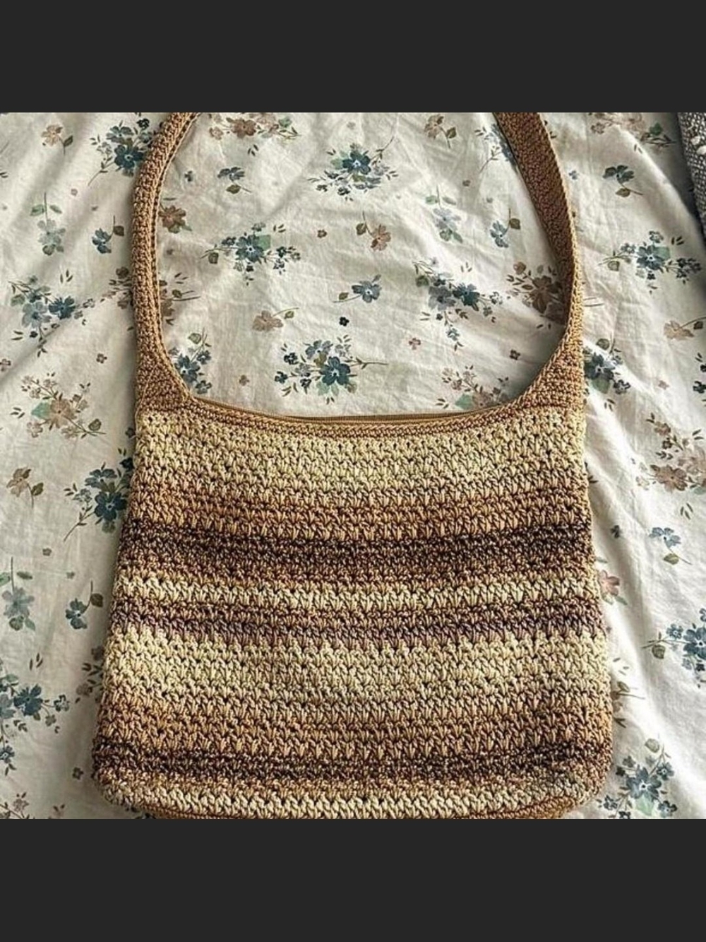 The Sak Crochet Crossbody Bag in Beige and Brown - Picture 4 of 4